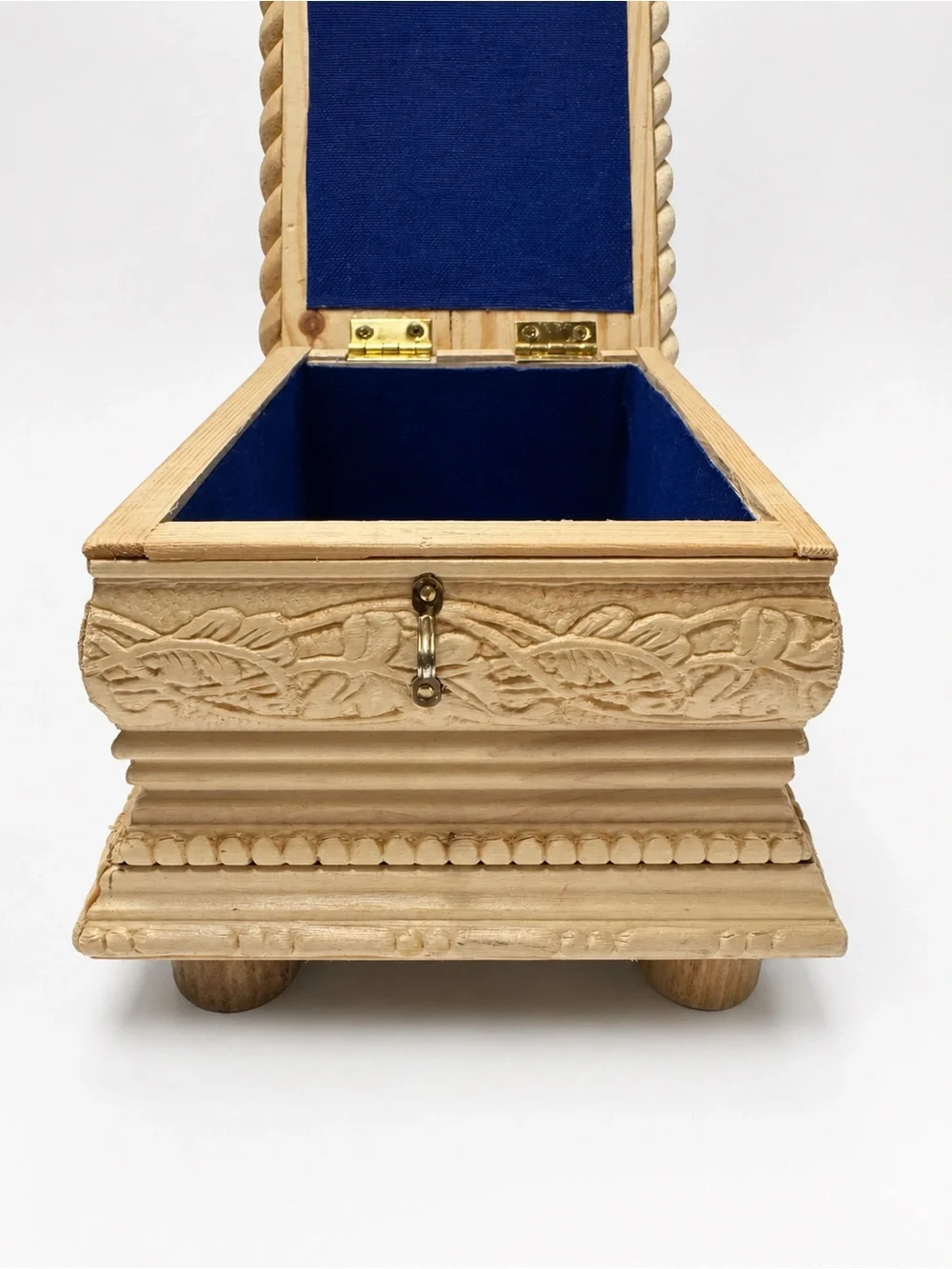 Wooden Decorative Prayer Box with Cross - Light Natural Finish